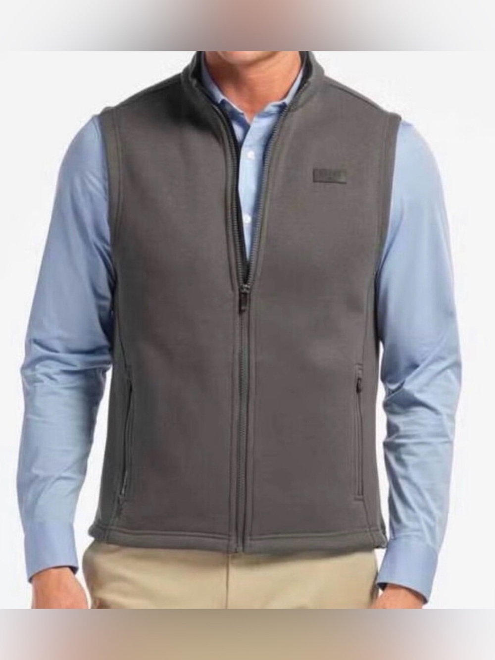 RHONE Men's Bond Charcoal Grey Zip-Up Performance Vest Small